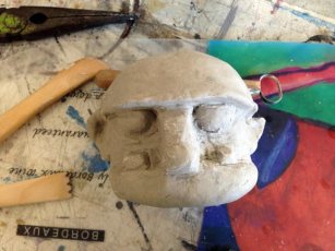 paper clay head (with newspaper centre to keep it light)
