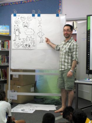Cartooning class, Looma Community